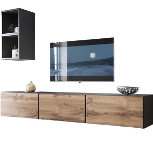 RAFA antracit/dub wotan 07, obývačková zostava