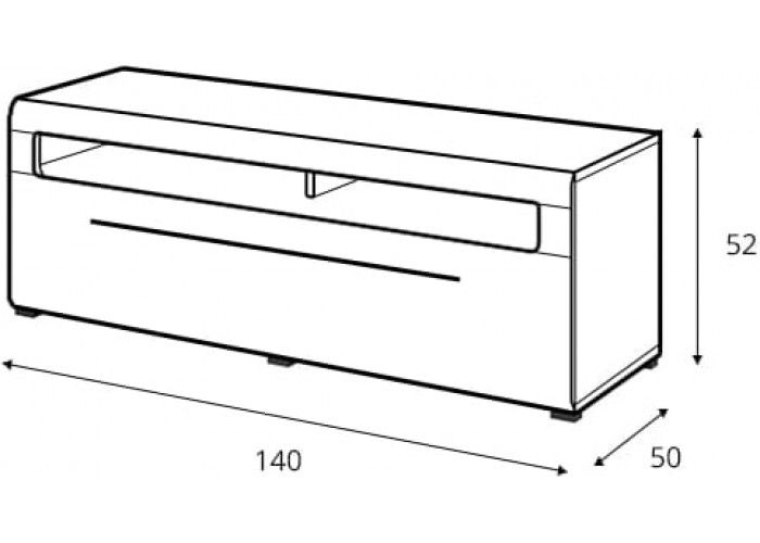 TASHIA biela/biely lesk 41, TV stolík