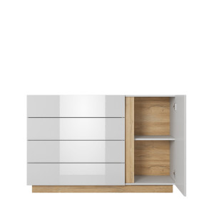 CITY biely lesk KOM1D4S, komoda