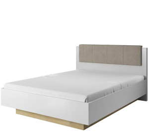 CITY biely lesk LOZ160, manželská posteľ 160x200 cm s úložným priestorom