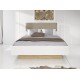 CITY biely lesk LOZ160, manželská posteľ 160x200 cm s úložným priestorom