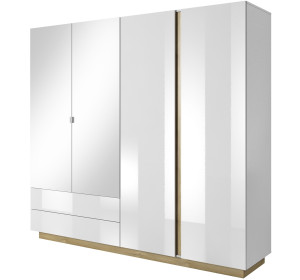 CITY biely lesk SZF220, šatníková skriňa