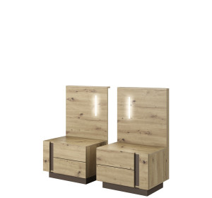 CITY dub artisan KOM2S, nočný stolík (sada 2 ks) s LED osvetlením