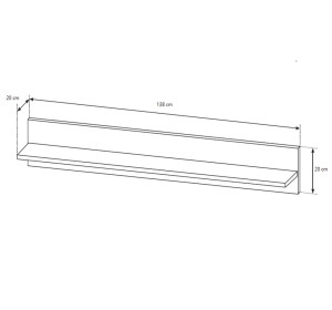 ARCO - CITY biely lesk, závesná polica