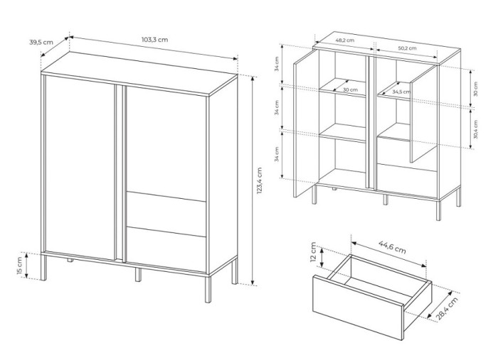 DREUX KOM2D2S, komoda