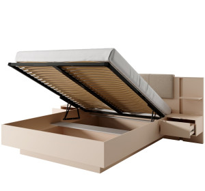 DREUX LOZ160, posteľ 160x200 cm s úložným priestorom a nočnými stolíkmi