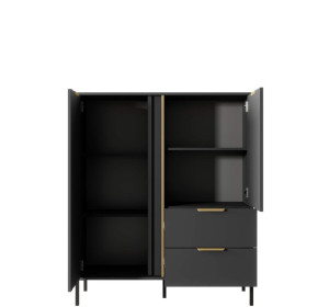 LIEGE antracit KOM2D2S, komoda