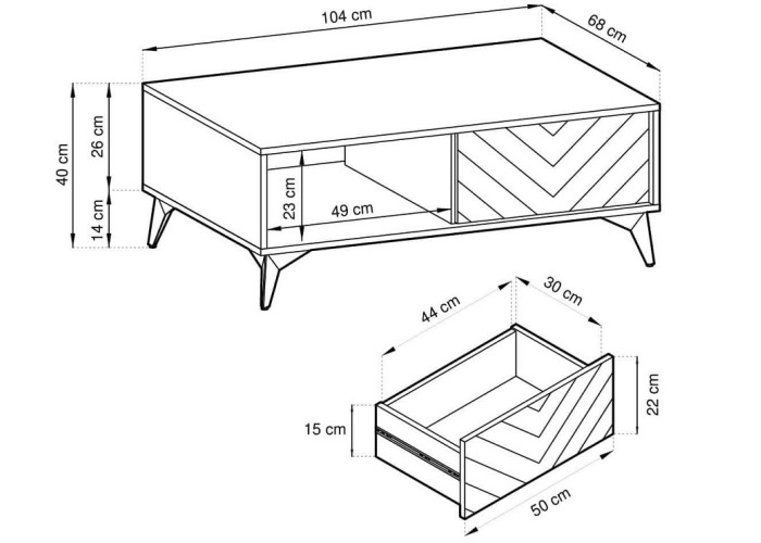 DARCO L104, konferenčný stolík so zásuvkami