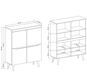 NORDI biely lesk NK107, komoda NORDI biely lesk NK107, komoda