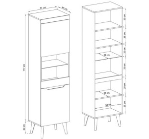 NORDI biely lesk NWT53, vitrína NORDI biely lesk NWT53, vitrína