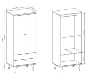PONTO PSZ80, šatníková skriňa