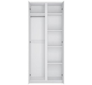 FLEURY biela alpská S02, šatníkovo-policová skriňa