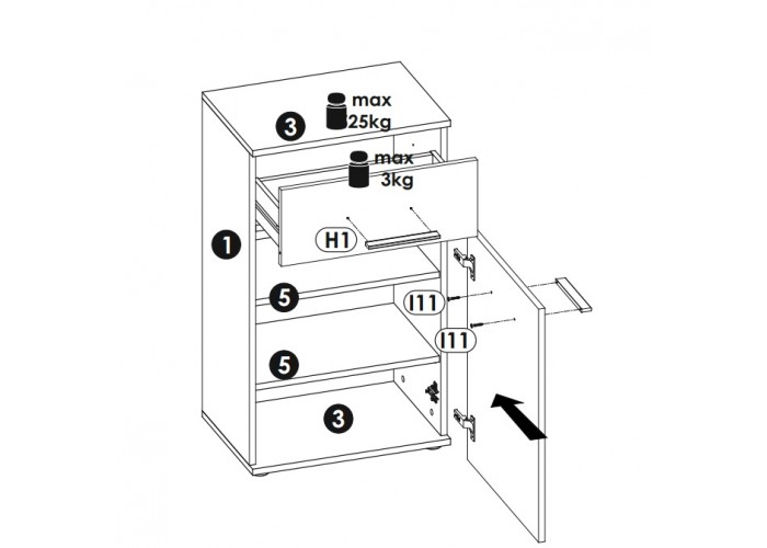 GEMINI KOM1D1S komoda