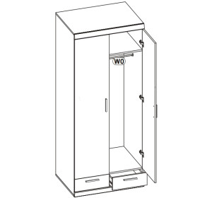 IRDEEN orech 20, šatníková skriňa