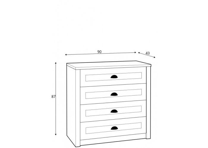 PROVANCE sosna andersen K4, komoda