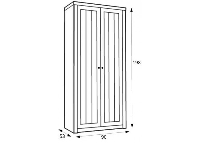 PROVANCE sosna andersen S2D, šatníková skriňa