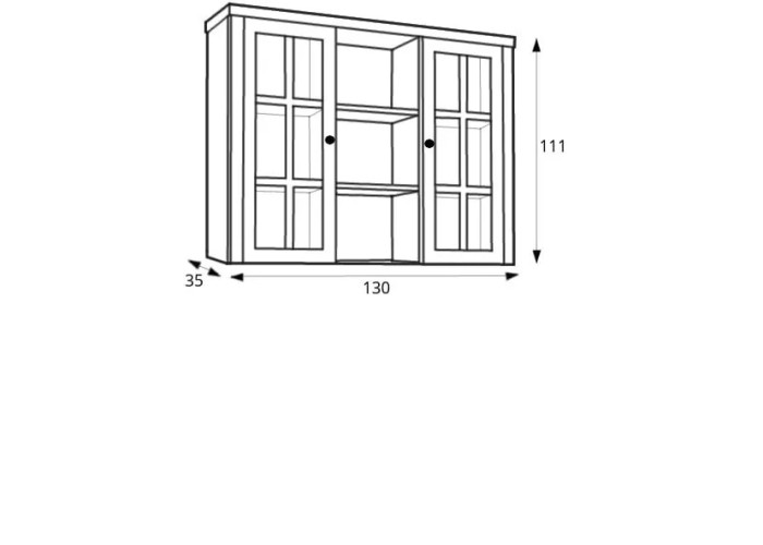 PROVANCE sosna andersen W2D, nadstavec na 130cm komodu