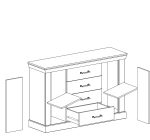 ANTICA dub craft zlatý A-01, komoda