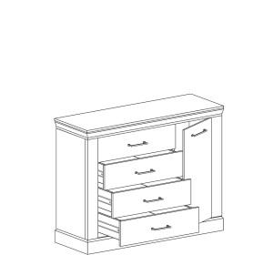 ANTICA dub craft zlatý A-02, komoda