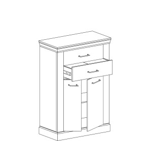 ANTICA dub craft zlatý A-03, komoda