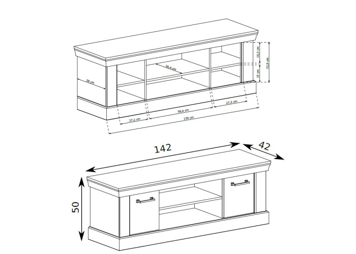 ANTICA dub craft zlatý A-04, TV stolík