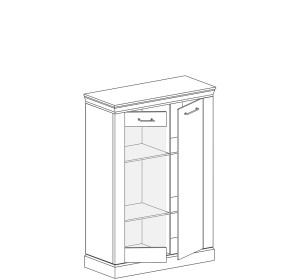 ANTICA dub craft zlatý A-12, vitrína