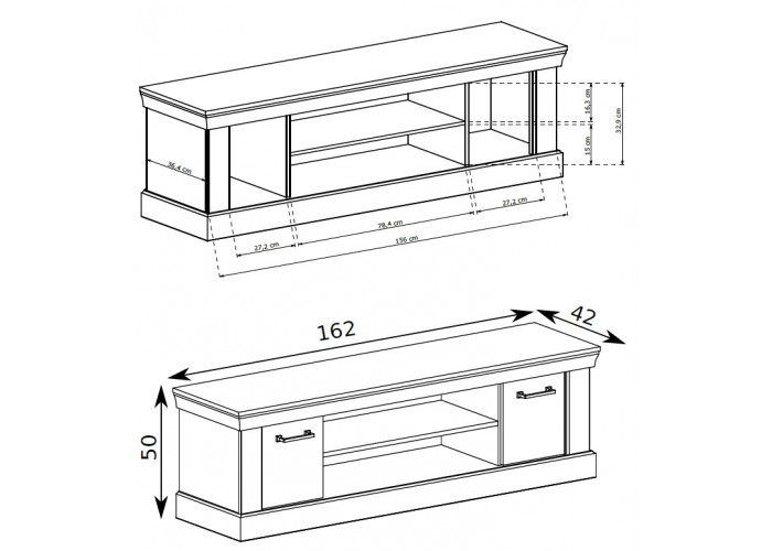 ANTICA dub craft zlatý A-15, TV stolík