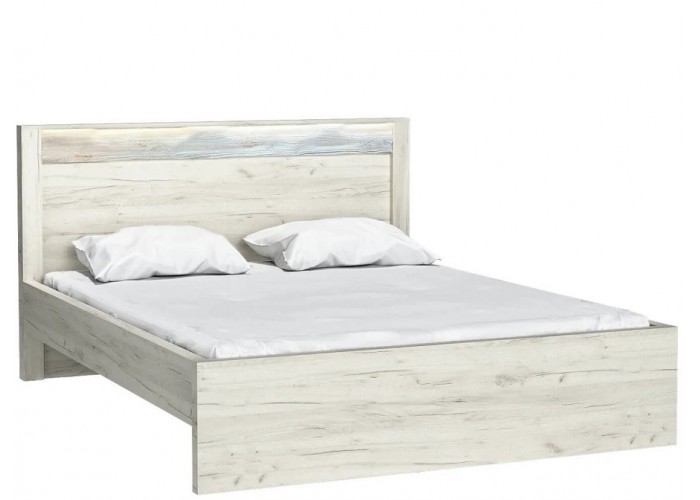 INDIANAPOLIS dub craft biely I19, manželská posteľ s roštom 160x200 cm