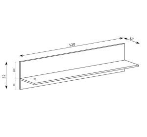LINKaSTYLES cashmire LS10, závesná polica