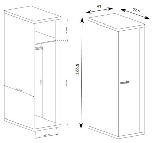 NATURAL N02, šatníková skriňa