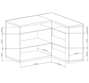 NATURAL N15, rohová komoda