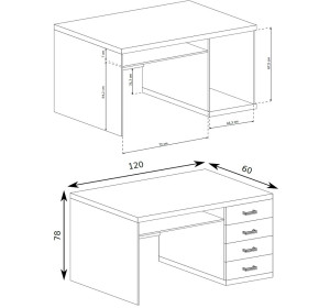 NATURAL N16, písací stolík