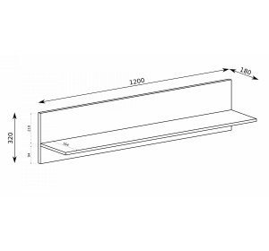 SENESI S09, závesná polica
