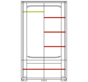 RIVA šatníková skriňa 2D