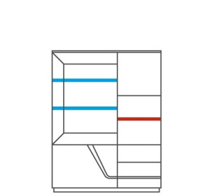 SMART vitrína s barom a osvetlením, ľavé prevedenie