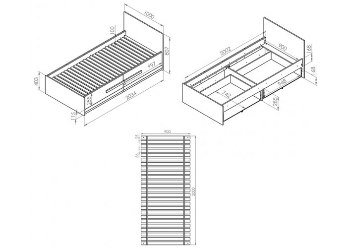 BLANCO 1601, jednolôžková posteľ 90x200 cm s úložným priestorom