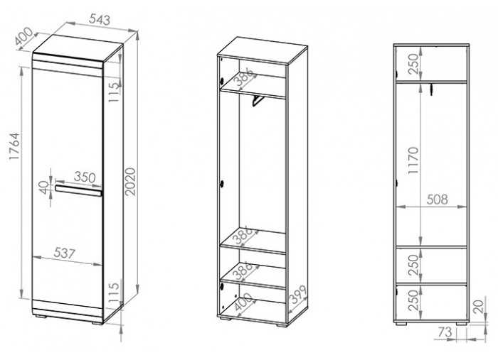 BLANCO 19, šatníková skriňa