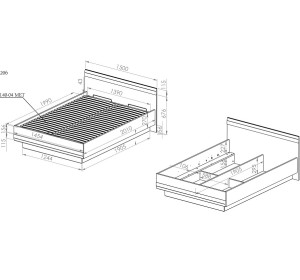 BLANCO 34, manželská posteľ 140x200 cm s úložným priestorom