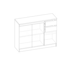 ARMADIO A1 3D2S biela, komoda