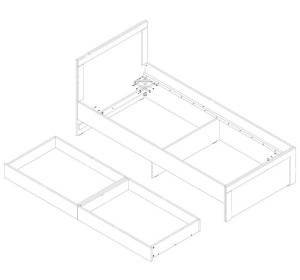 ALASKA AAL-01 posteľ 90x200 cm s úložným priestorom