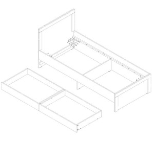 ARIZONA RRL-01 jednolôžková posteľ 90x200 cm s úložným priestorom