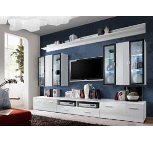 ICELAND biela/biely lesk, obývacia stena