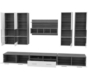 DORADE III biela/biely lesk, obývacia stena