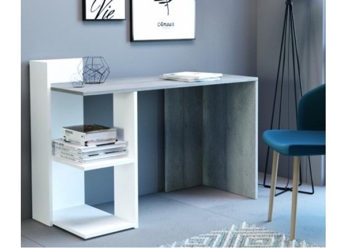 ANDREO beton/biela, písací stolík