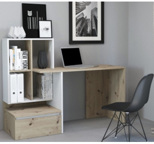 NEREO dub artisan/biela, písací stolík