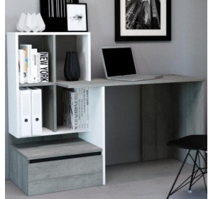 NEREO beton/biela, písací stolík