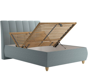 Blanar ALICE aqua, čalúnená posteľ 140x200 cm s úložným priestorom 