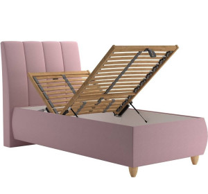 Blanar ALICE ružová, jednolôžková čalúnená posteľ 90x200 cm s úložným priestorom 