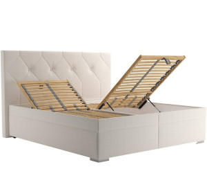 Blanar GELA krémová, manželská posteľ s úložným priestorom 180x200 cm
