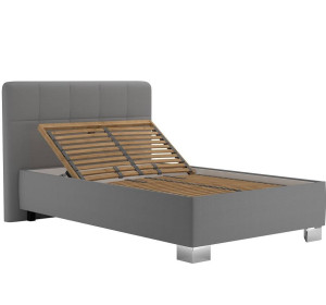 Blanar KELLY ENJOY svetlosivá, jednolôžková čalúnená posteľ 90x200 cm s úložným priestorom 